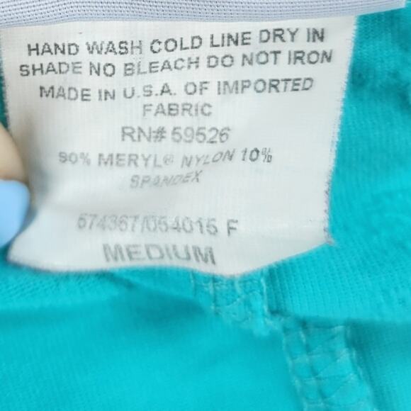 Becca Womens Bikini Large Teal Blue 2 Piece Floral Embroidered Triangle Halter - Picture 12 of 16